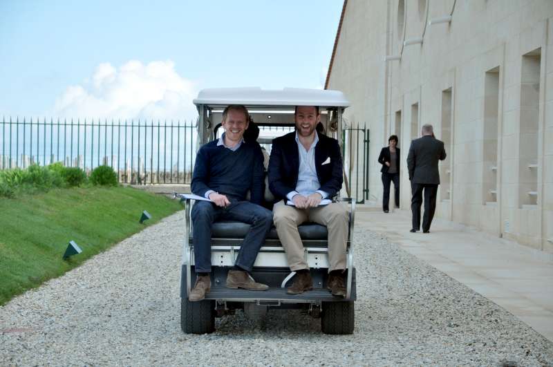 Henry and George all smiles after tasting Mouton